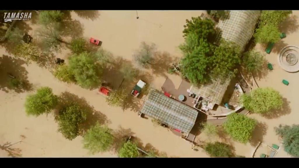 an overhead view of a park with cars and trees at Umaid Desert Camp, Raisar in Bikaner