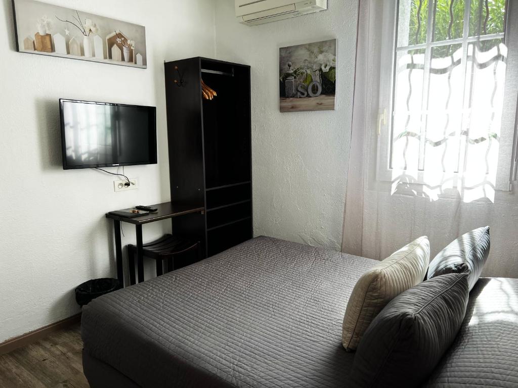 TV a/nebo společenská místnost v ubytování Hotel Abelia