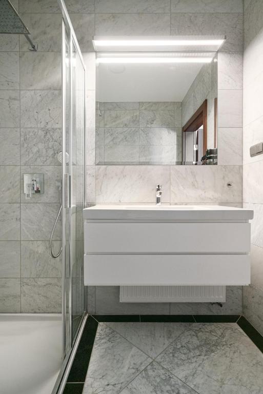 Koupelna v ubytování Hotel Villa Eva