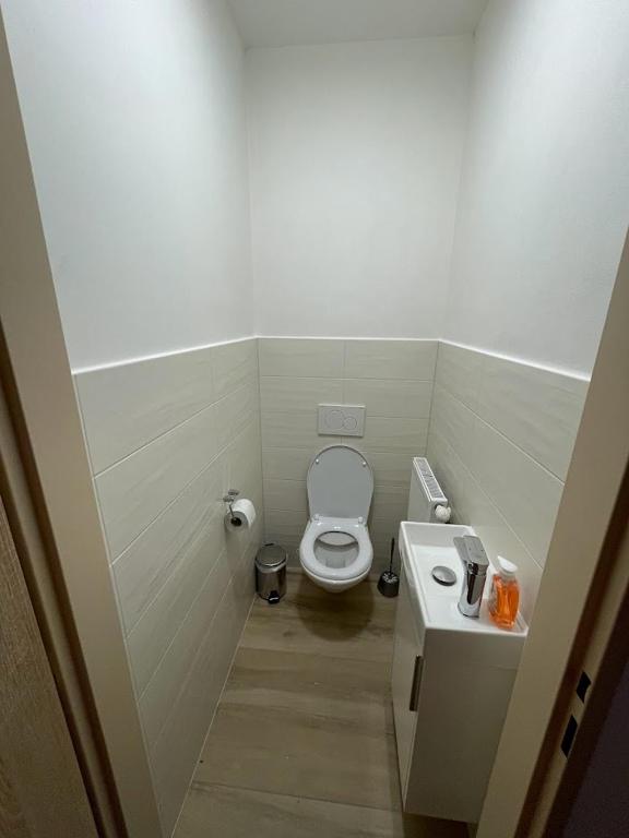 Koupelna v ubytování Apartmány Šumavánek