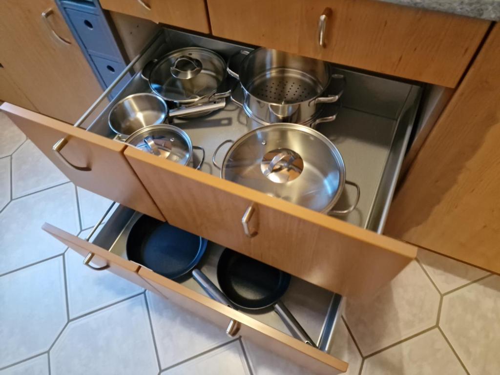 Kuchyň nebo kuchyňský kout v ubytování Platanenhof Lindenstraße 32a