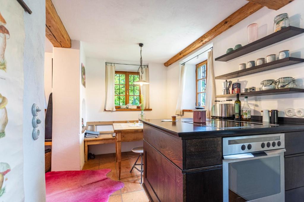 Kuchyň nebo kuchyňský kout v ubytování Landhaus Gustl