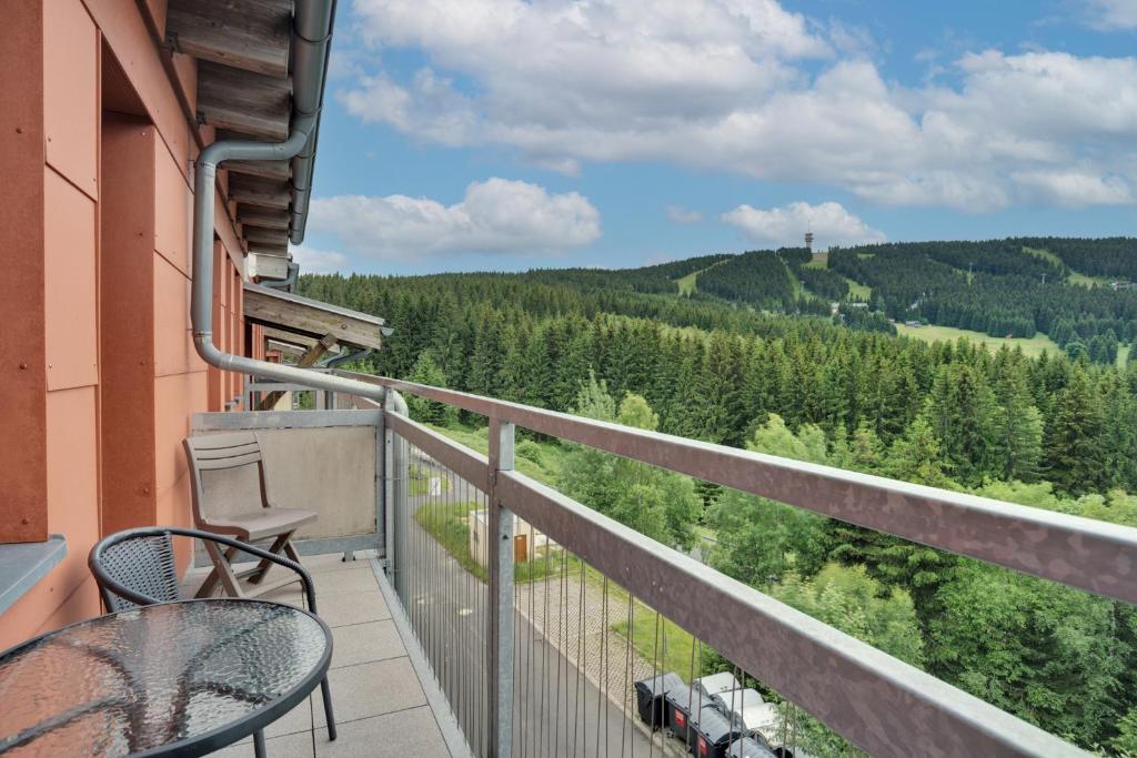 Balkón nebo terasa v ubytování Mountain Apartment Klinovec Atomic