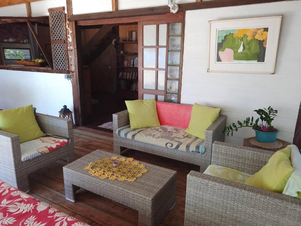 Posezení v ubytování Chalet chez Téra'i