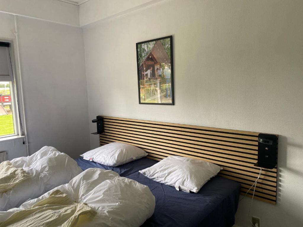 En eller flere senge i et værelse på Danhostel Thorhallen Jels