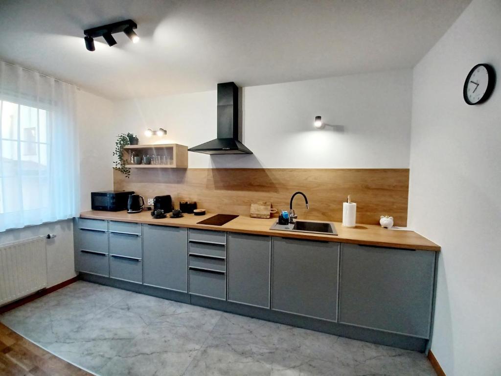Kuchyň nebo kuchyňský kout v ubytování Kolory Warmii Apartamenty Garaż Podziemny
