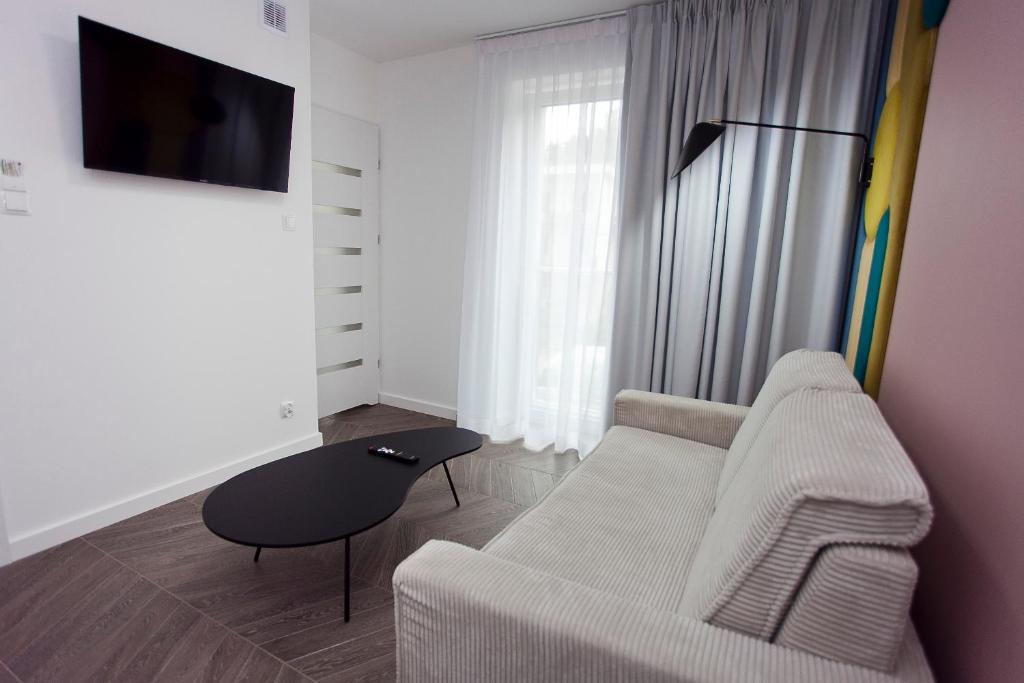 Televízia a/alebo spoločenská miestnosť v ubytovaní Willowa NO. 5 APARTAMENTS