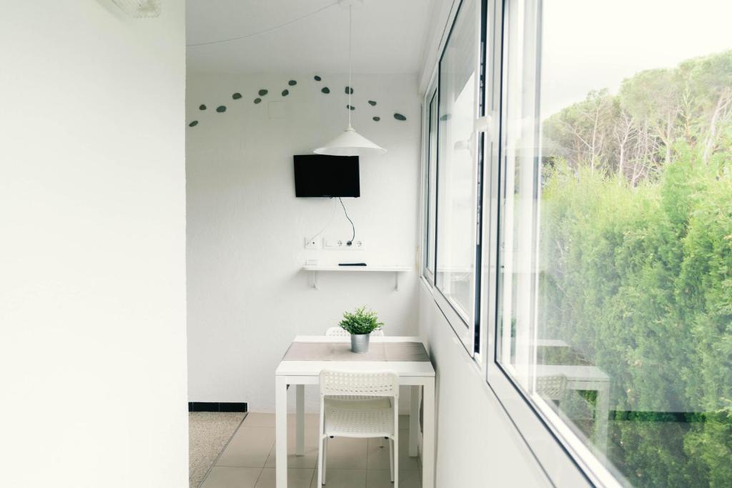 Televízia a/alebo spoločenská miestnosť v ubytovaní Apartaments Falcó