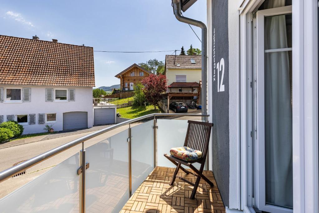 Balkón nebo terasa v ubytování Basislager