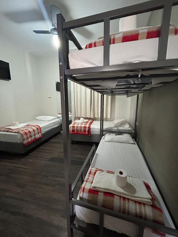 Postel nebo postele na pokoji v ubytování Hostel Carabelas - Proximo a 25 de Março e Brás