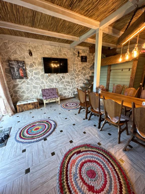 Posezení v ubytování Chervona Kalyna Cottage