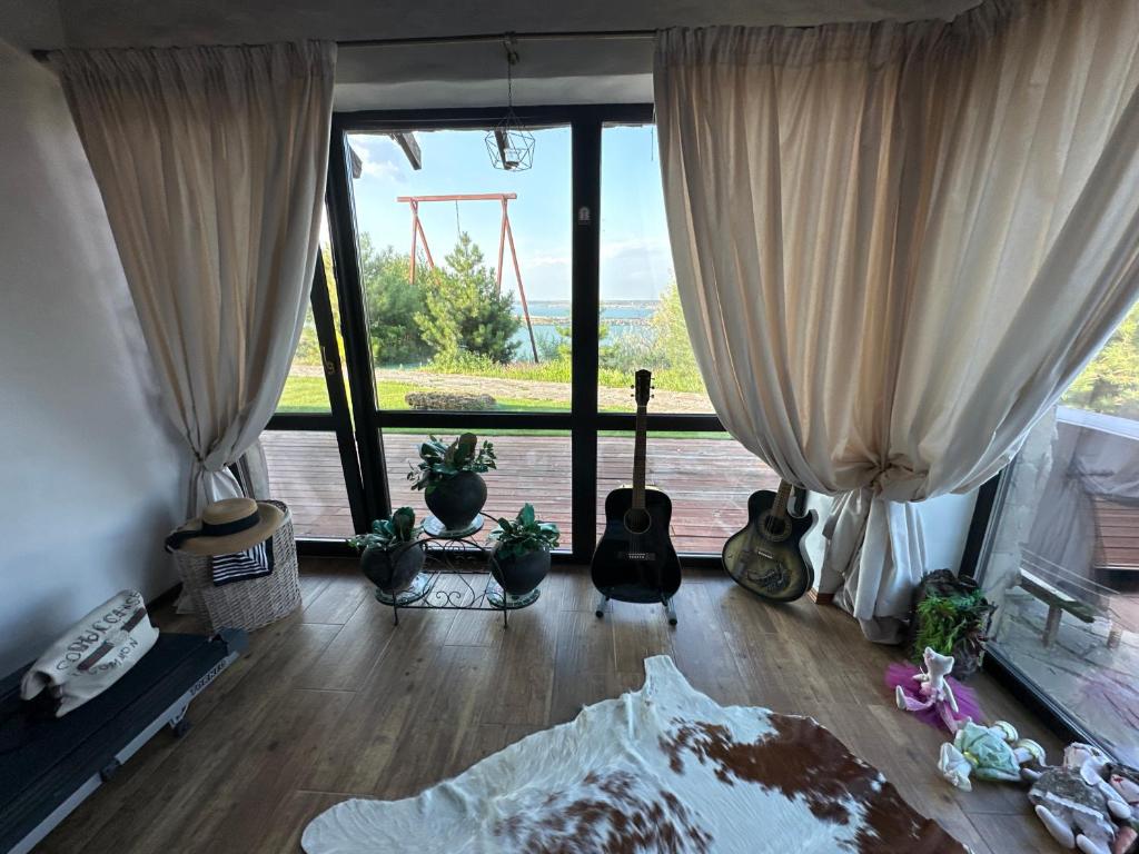 Posezení v ubytování Chervona Kalyna Cottage