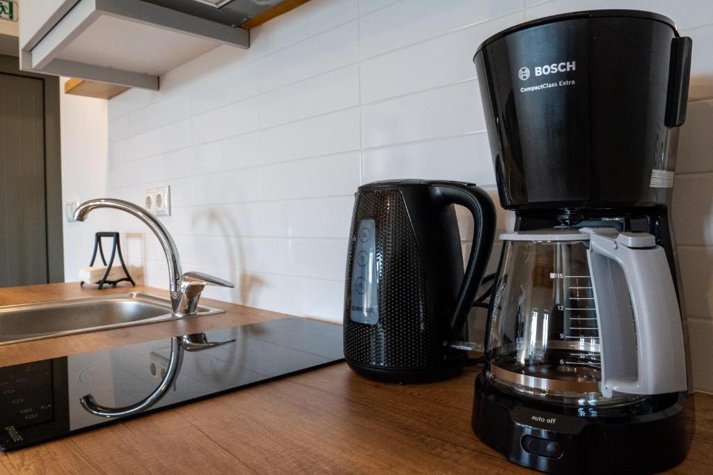 Kuchyň nebo kuchyňský kout v ubytování Olivar Suites