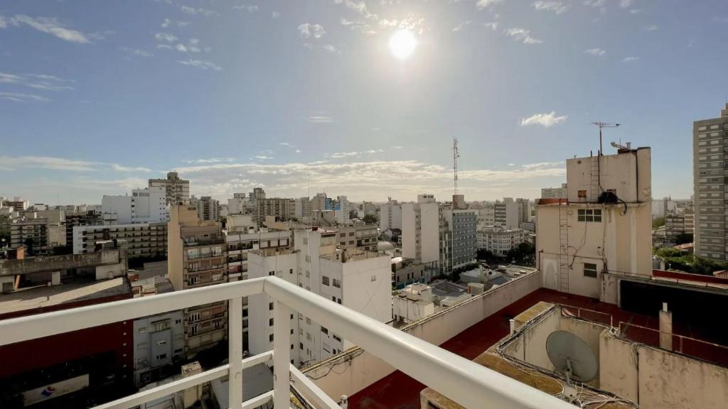 a view of a city from a balcony at Destacado depto en el centro in Mar del Plata
