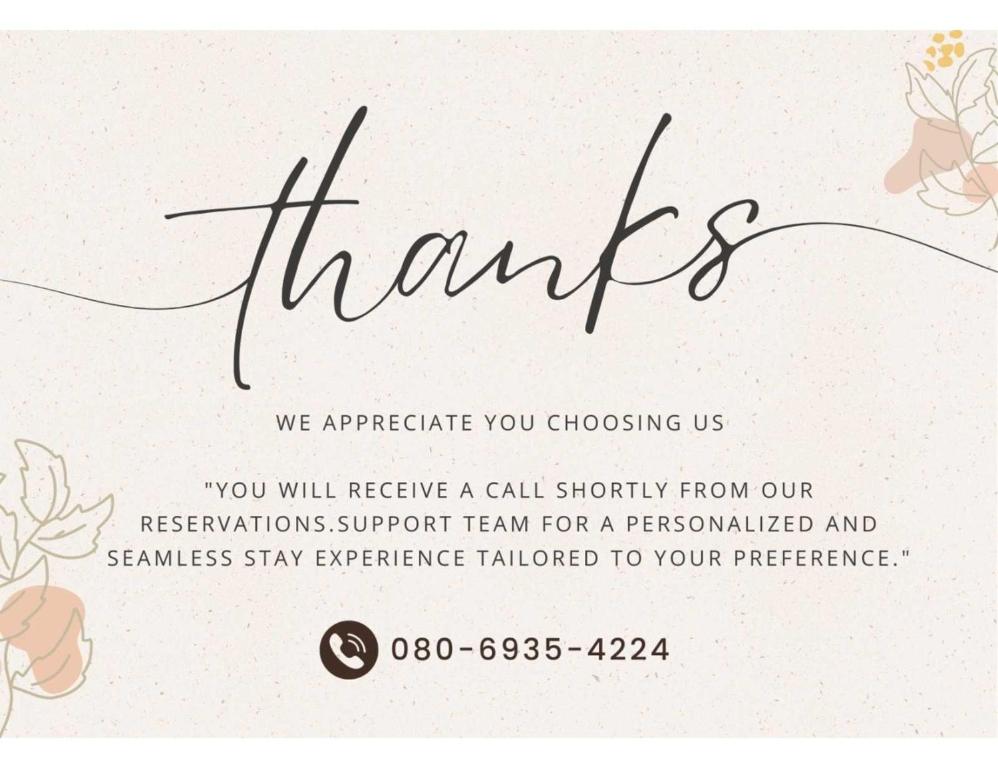 a thank you card with flowers on it at Hotel Solista, Chittorgarh-312001, in Chittaurgarh