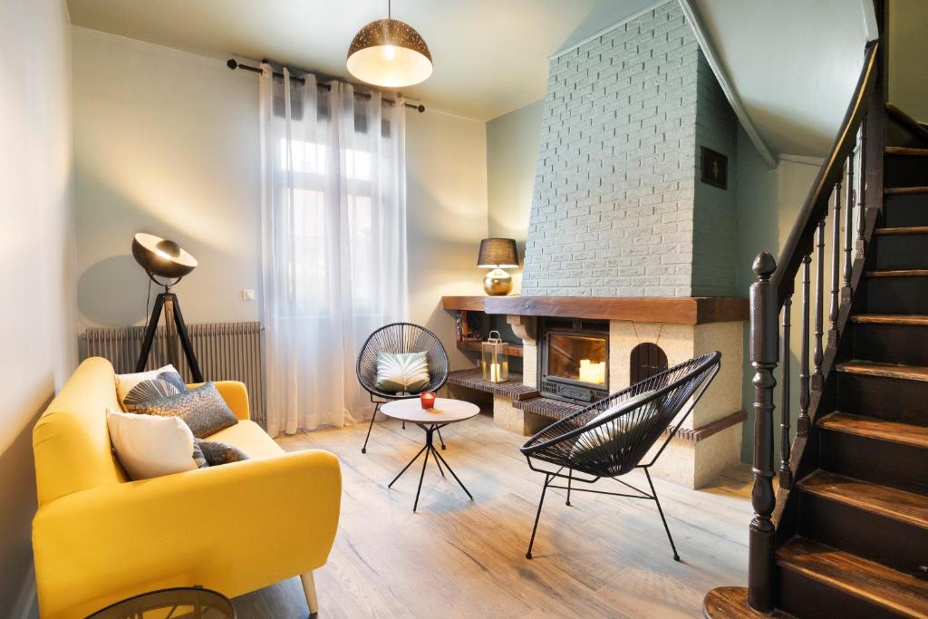Posezení v ubytování Maison et Jardin - Chambre Cosy