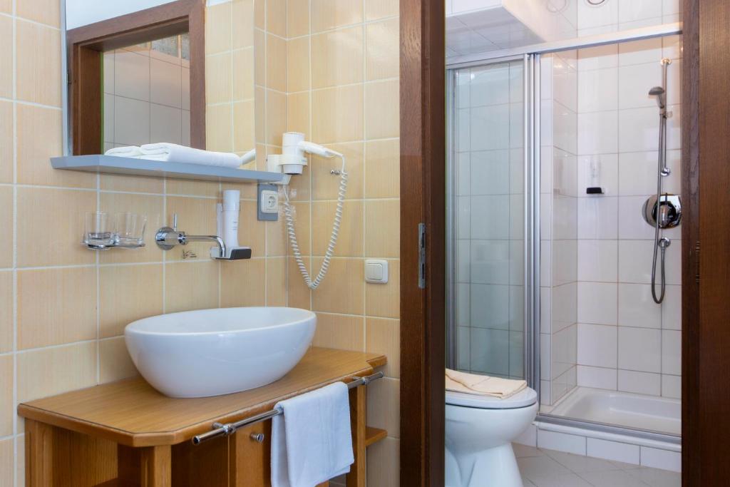 Koupelna v ubytování Tirolerhof