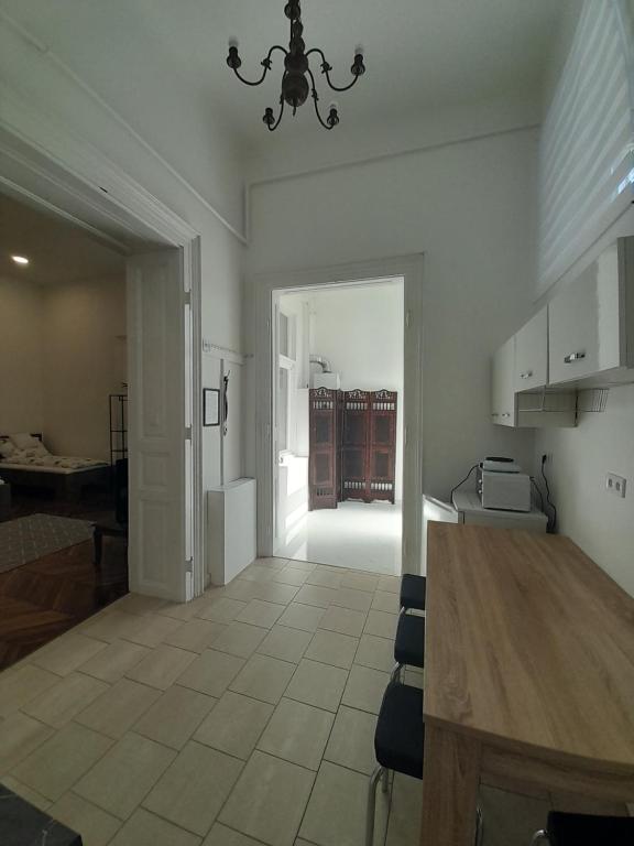 Kuchyň nebo kuchyňský kout v ubytování Déri Kert Apartmanház A