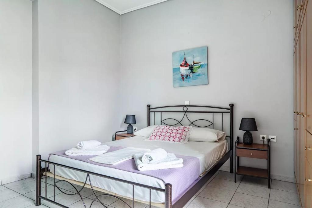 Postel nebo postele na pokoji v ubytování House of Dreams Lefkada
