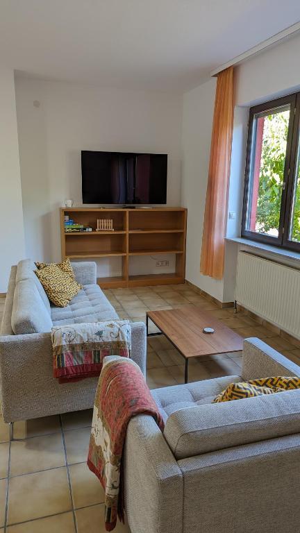 TV a/nebo společenská místnost v ubytování FeWo Sonnenschein Bungalow