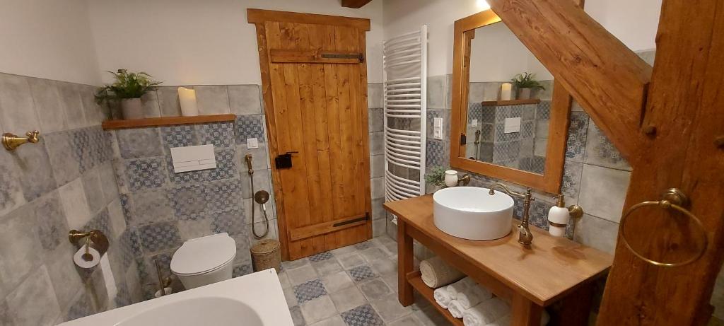 Koupelna v ubytování Apartmány Ve starém pivovaru