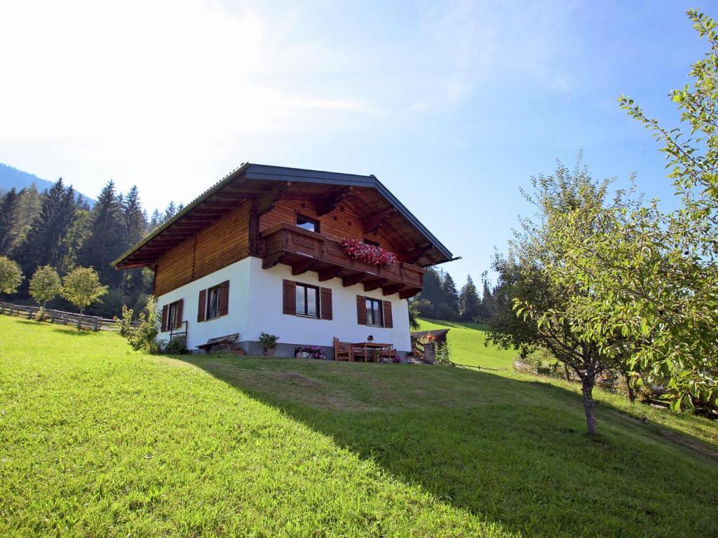 a house on a hill in a green field at Charming Holiday Home in H ttau with Barbecue in Hüttau