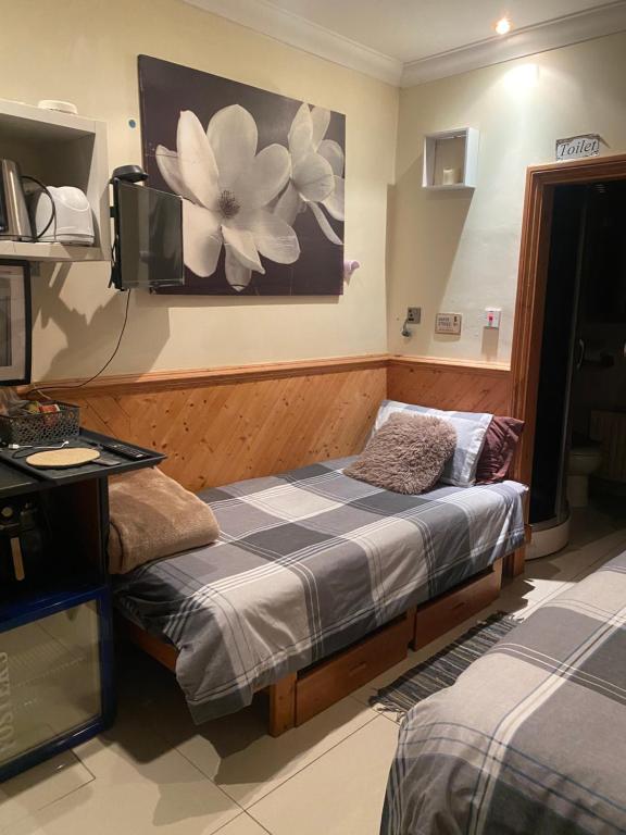 a hospital room with a bed and a tv at Big Home in London, Forest Hill in London