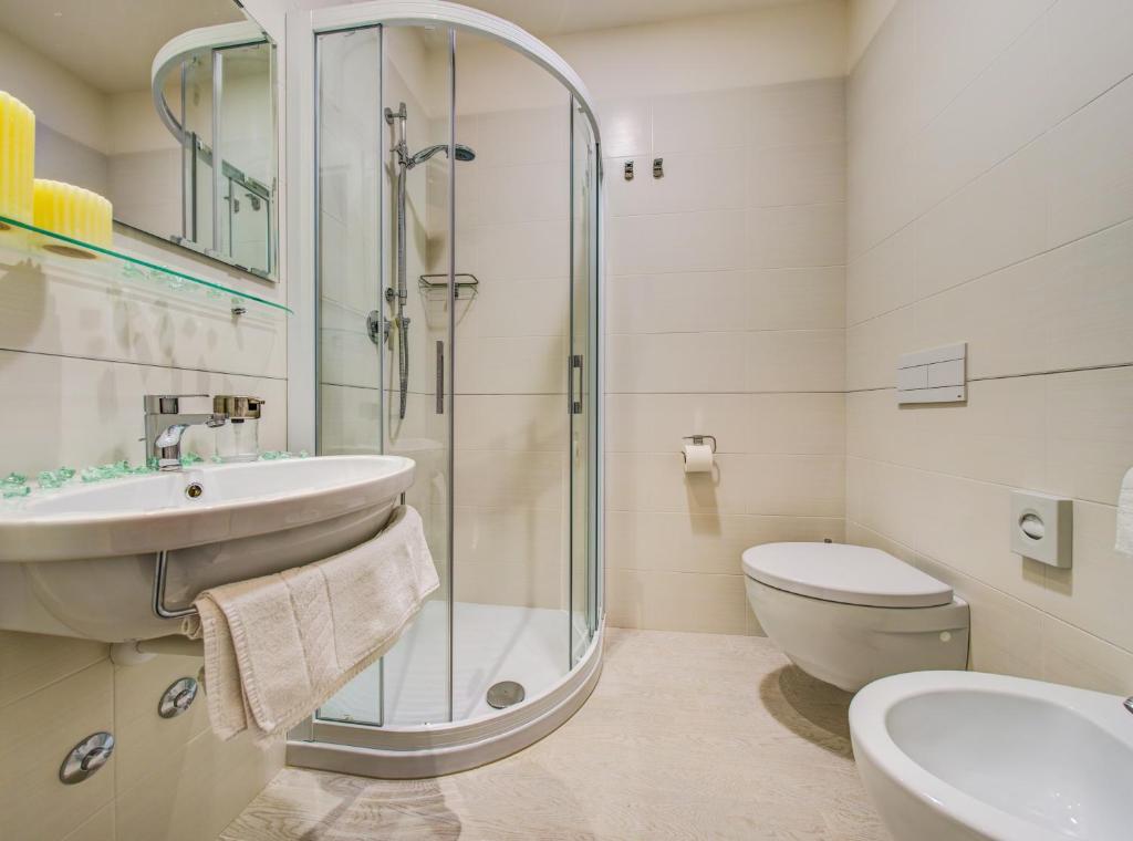 Koupelna v ubytování Hotel Olympia