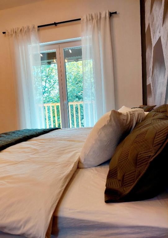 Postel nebo postele na pokoji v ubytování Beim Bergjosl