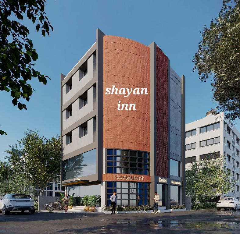 una representación de un edificio de la posada shawarma en Hotel Shayan Inn, en Rajkot