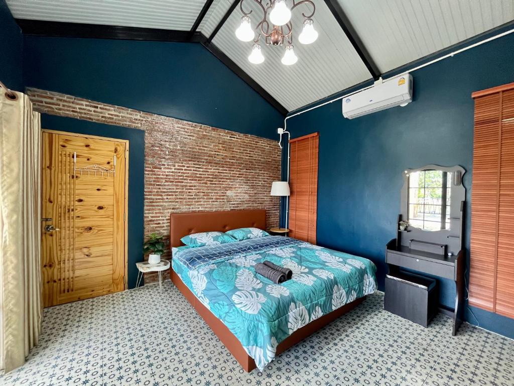 Postel nebo postele na pokoji v ubytování Blessing Moon Pool Villa Khaoyai