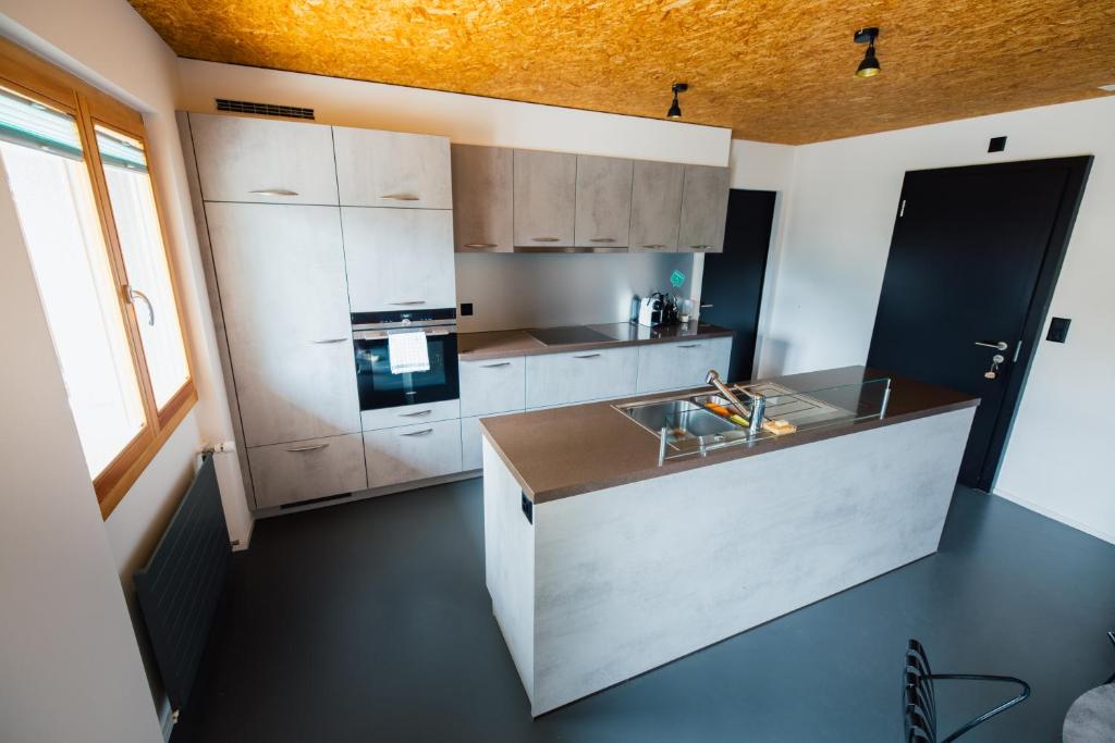 Kuchyň nebo kuchyňský kout v ubytování B&B La Forge de Diogne