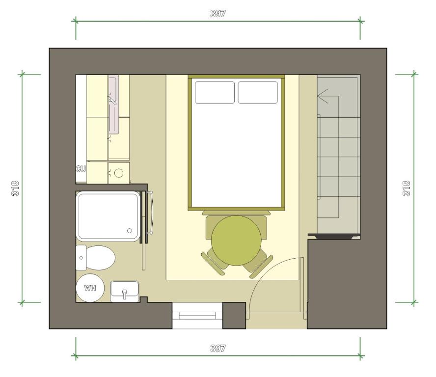 Půdorys ubytování "SMUGGLERS HIDE" & "SMUGGLERS CABIN" - A 2 Bedroom FISHERMANS COTTAGE with Childs Bunk and HARBOUR VIEWS - and also a private entrance connecting 1 BED STUDIO - 10 Metres To Sea Front - 2023 GLOBAL REFURBISHMENT AWARD WINNER