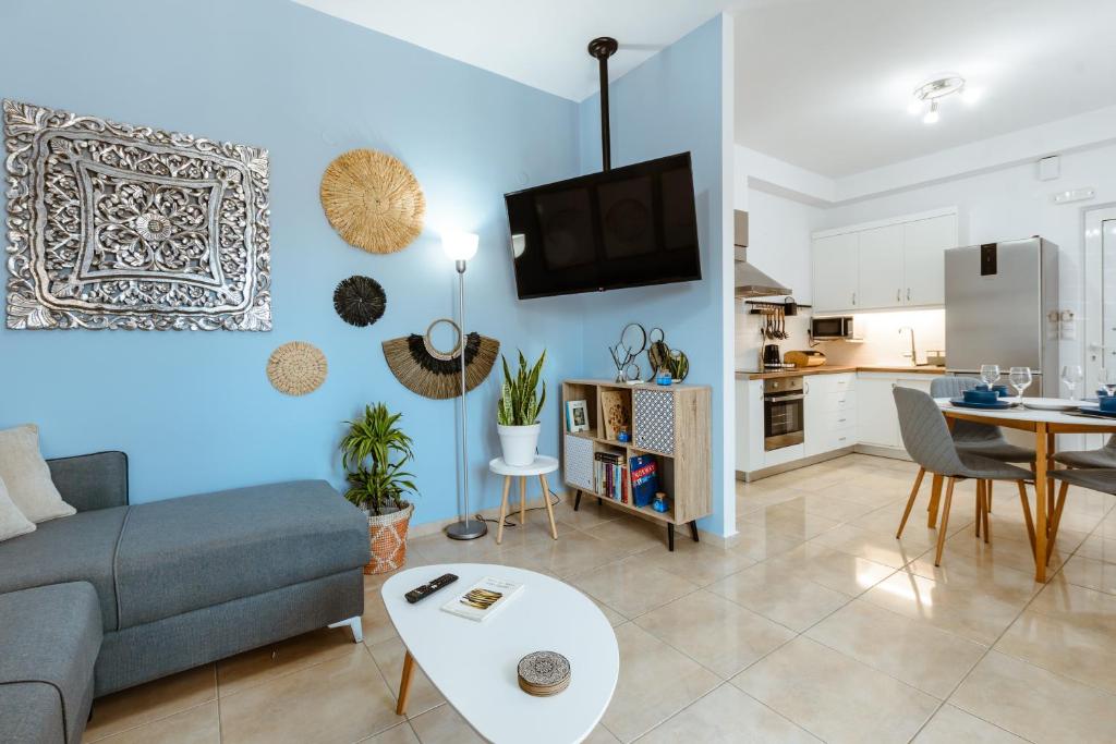 Kuchyň nebo kuchyňský kout v ubytování Harmony Apartments