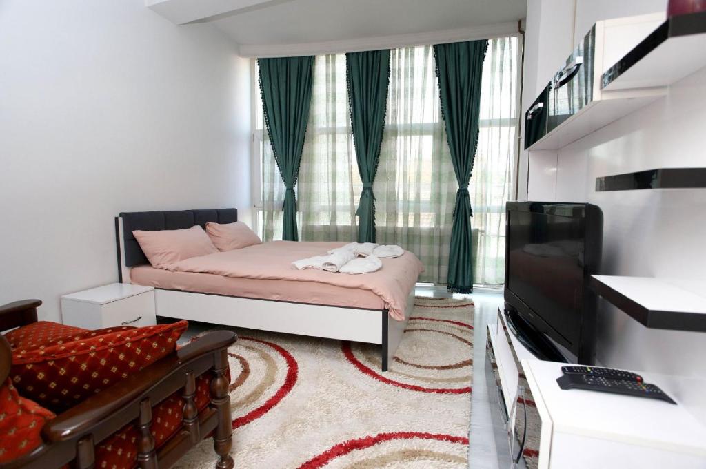 TV a/nebo společenská místnost v ubytování Hotel Xhema