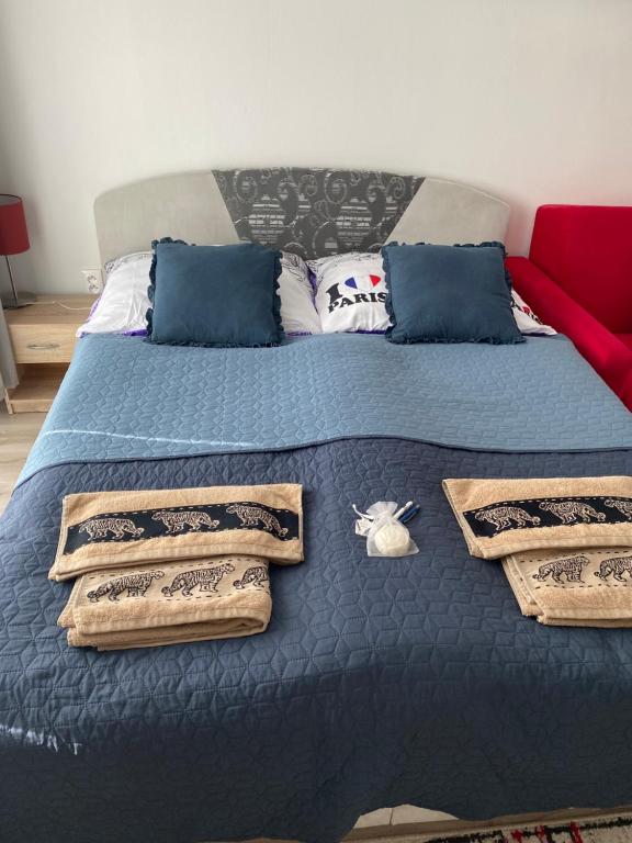 Postel nebo postele na pokoji v ubytování Apartmán Podhájska