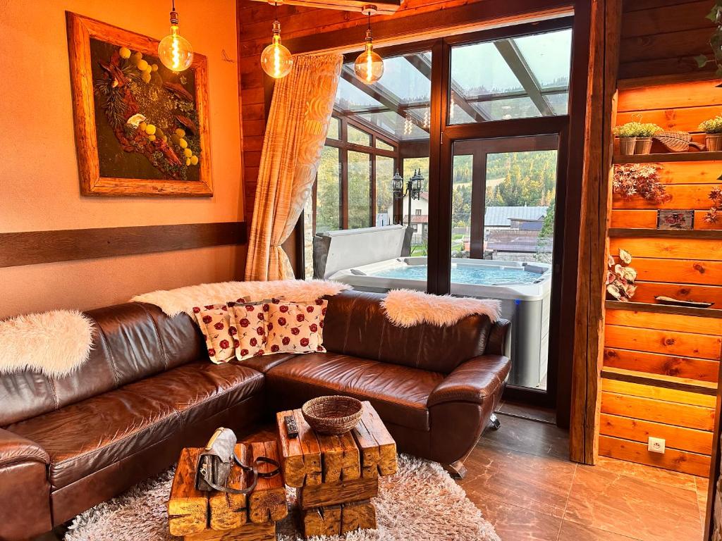 Posezení v ubytování Spring Chalet