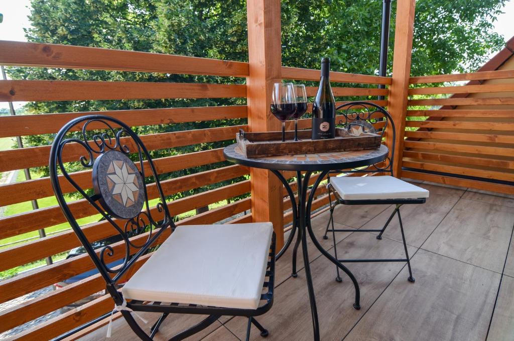 Balkón nebo terasa v ubytování Apartmány Hrušky - wellness