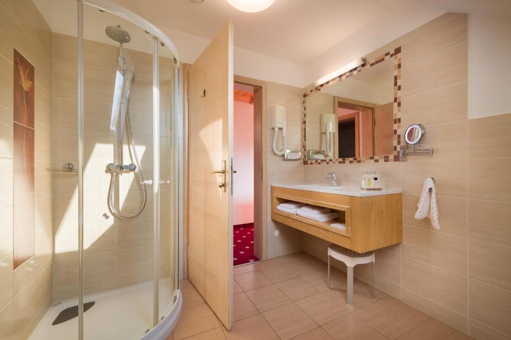 Koupelna v ubytování Hotel Planinka