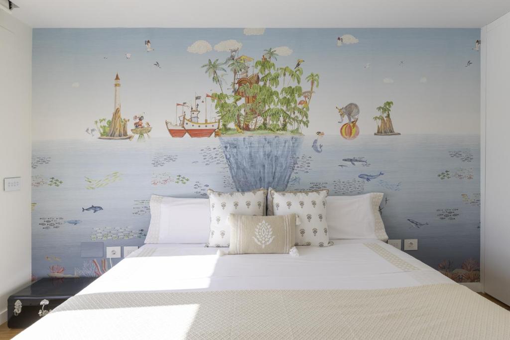 Posteľ alebo postele v izbe v ubytovaní Luxury beach/port apartment
