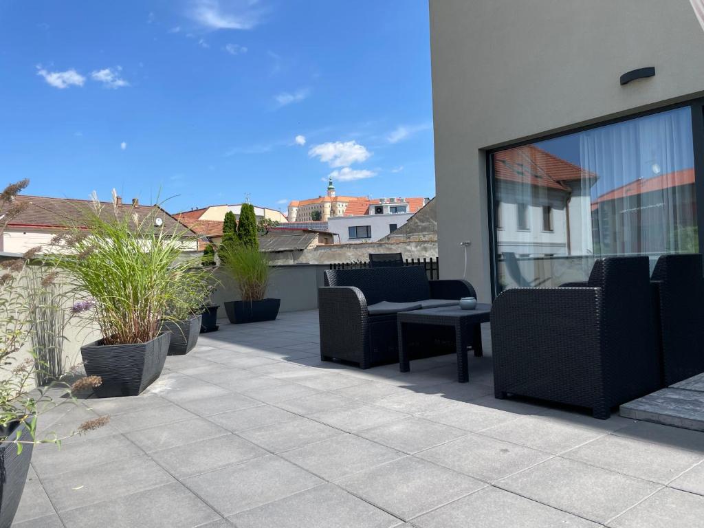 Balkón nebo terasa v ubytování Apartmány ROSE Mikulov