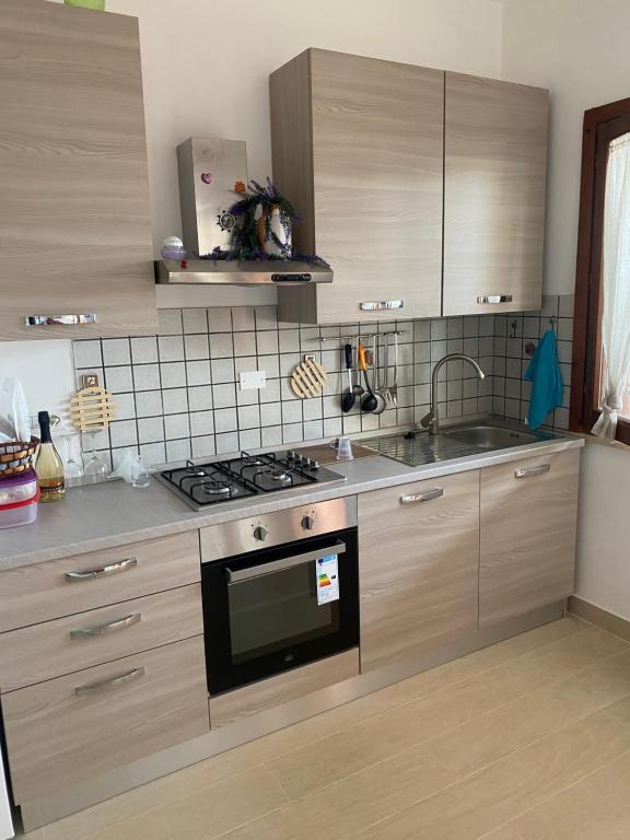 Kuchyň nebo kuchyňský kout v ubytování Hibiscus Apartment-casa per le vacanze vicino tropea
