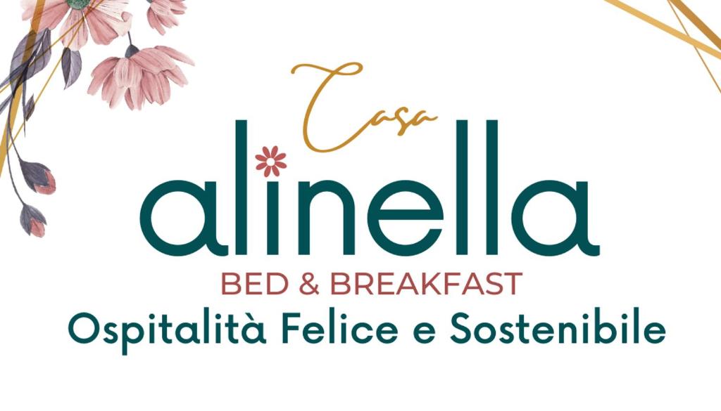 a logo for a bed and breakfast with flowers at B&B Casa Alinella, Happy and Sustainable Hospitality in Taranto