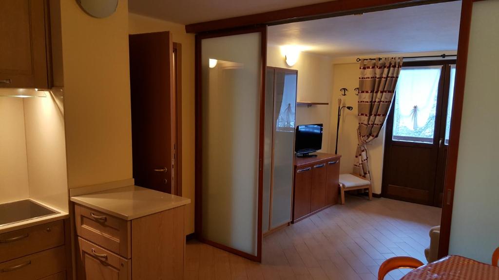 Kuchyň nebo kuchyňský kout v ubytování Residence Dei Walser