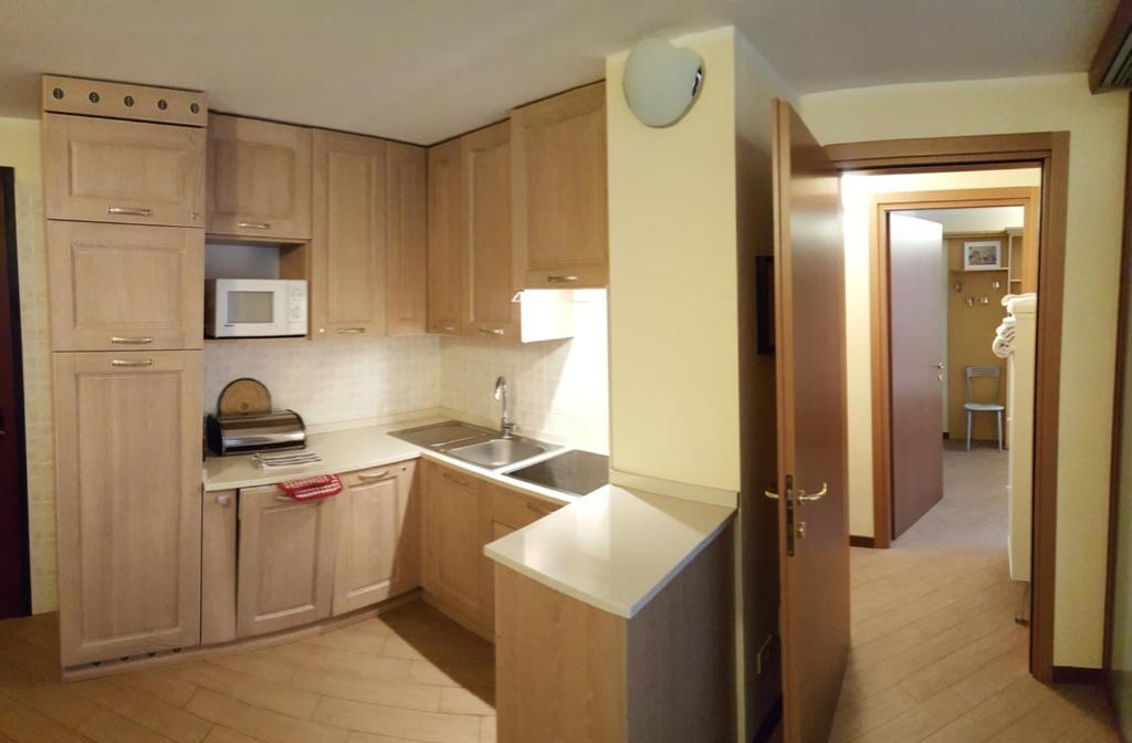 Kuchyň nebo kuchyňský kout v ubytování Residence Dei Walser