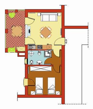 Půdorys ubytování Atelier