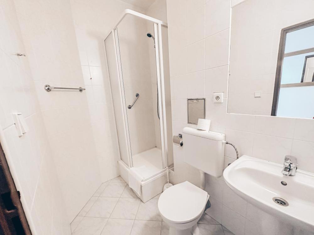 Koupelna v ubytování Hotel Medlov