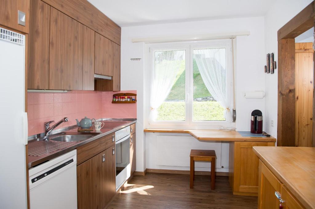 Kuchyň nebo kuchyňský kout v ubytování Central flat for 6 persons Pianura Crapera Lenzerheide