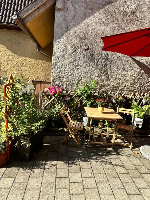 Un patio o zona al aire libre en Gäste-Appartement-Kirsammer