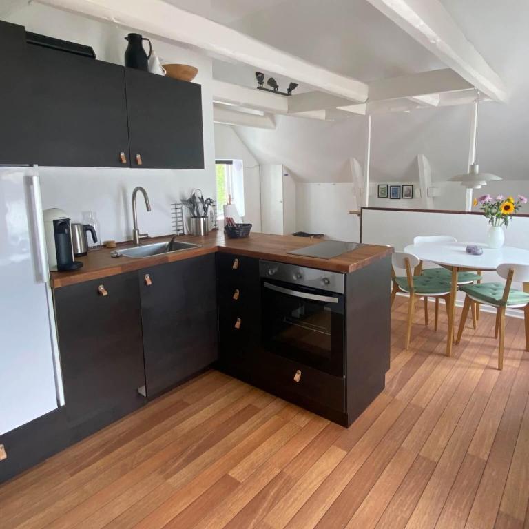 Kuchyň nebo kuchyňský kout v ubytování Holsteinshus B&B